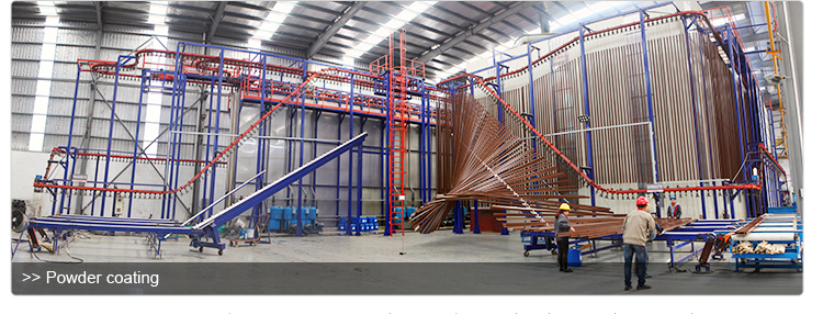 Ligne de rev&ecirc;tement en poudre pour profil&eacute;s en aluminium