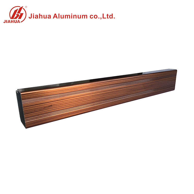 Profil en aluminium d'extrusion de cadre de coffret en aluminium de finition en bois pour l'armoire de cuisine