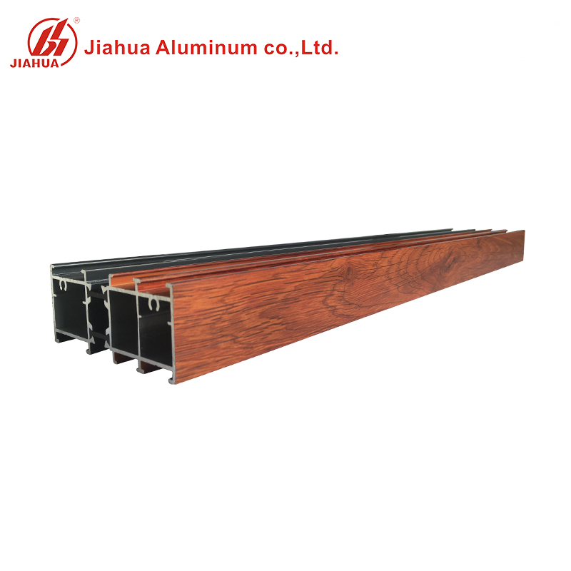 Profils de finition en bois extrudés pratiques en aluminium 6063 T5 pour fenêtres en aluminium à rupture de pont thermique Foshan