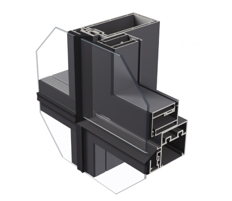 MQ120 série aluminium Mur-rideau invisible pour verre Façade