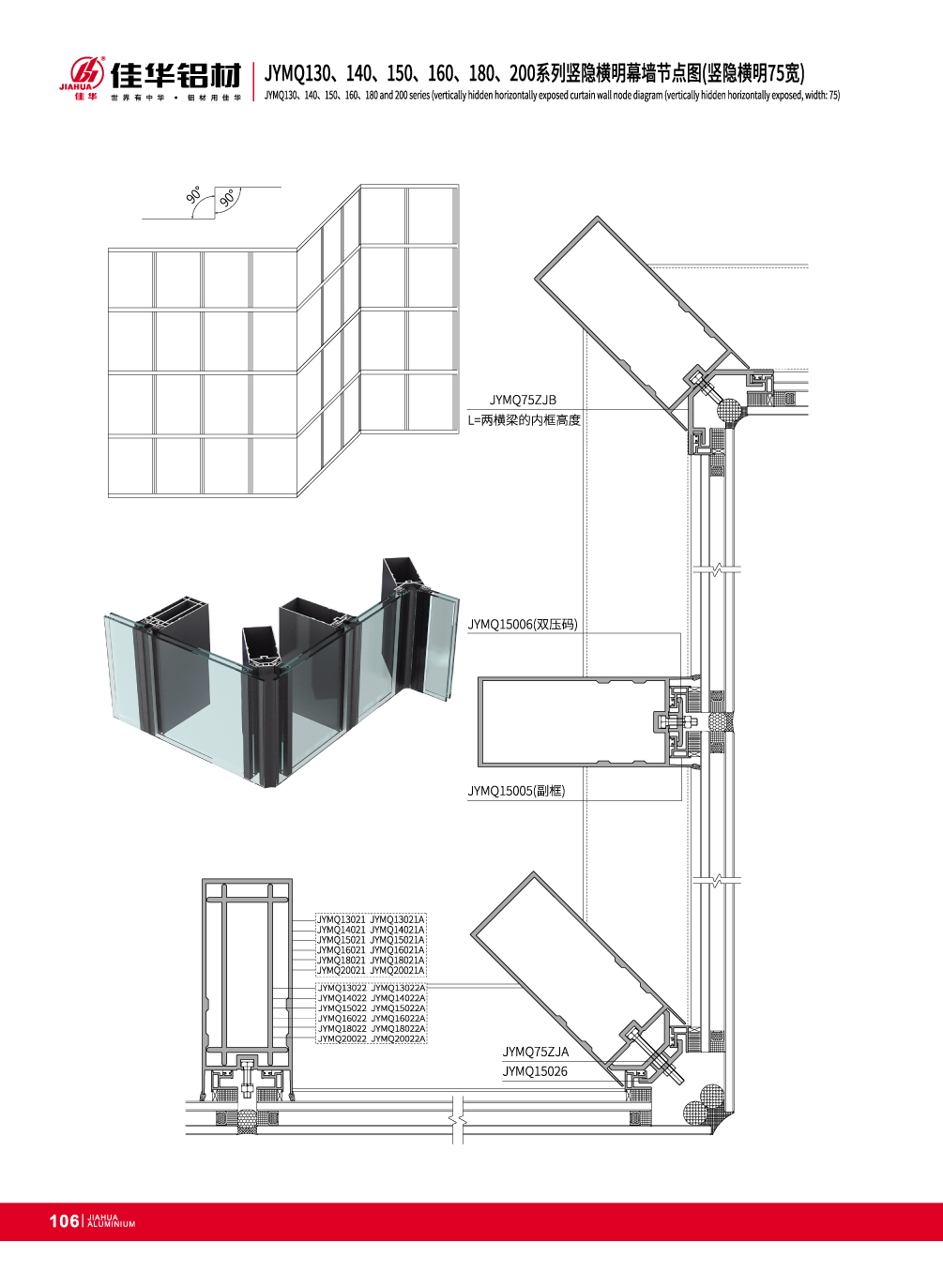 Aluminium invisible rideau syst&egrave;me de mur JYMQ130 / 140/150/160/180/200